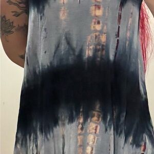 Ginger G Black and Gray Tie-Dye Sleeveless Tank
